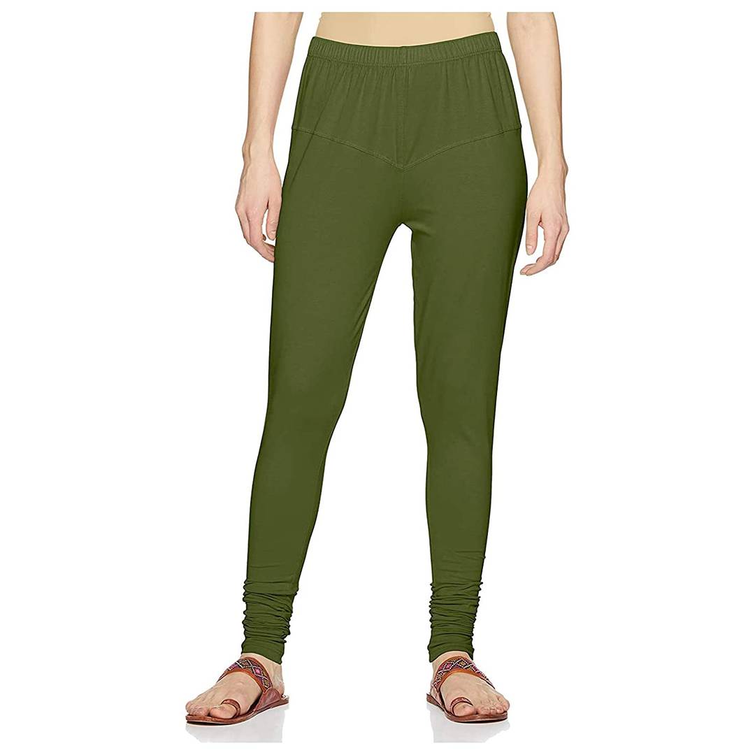 Stylish Cotton Lycra Mehndi Churidar Legging